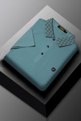 Turbo Diamond Motif Collar Stitchless Men's Polo Shirt