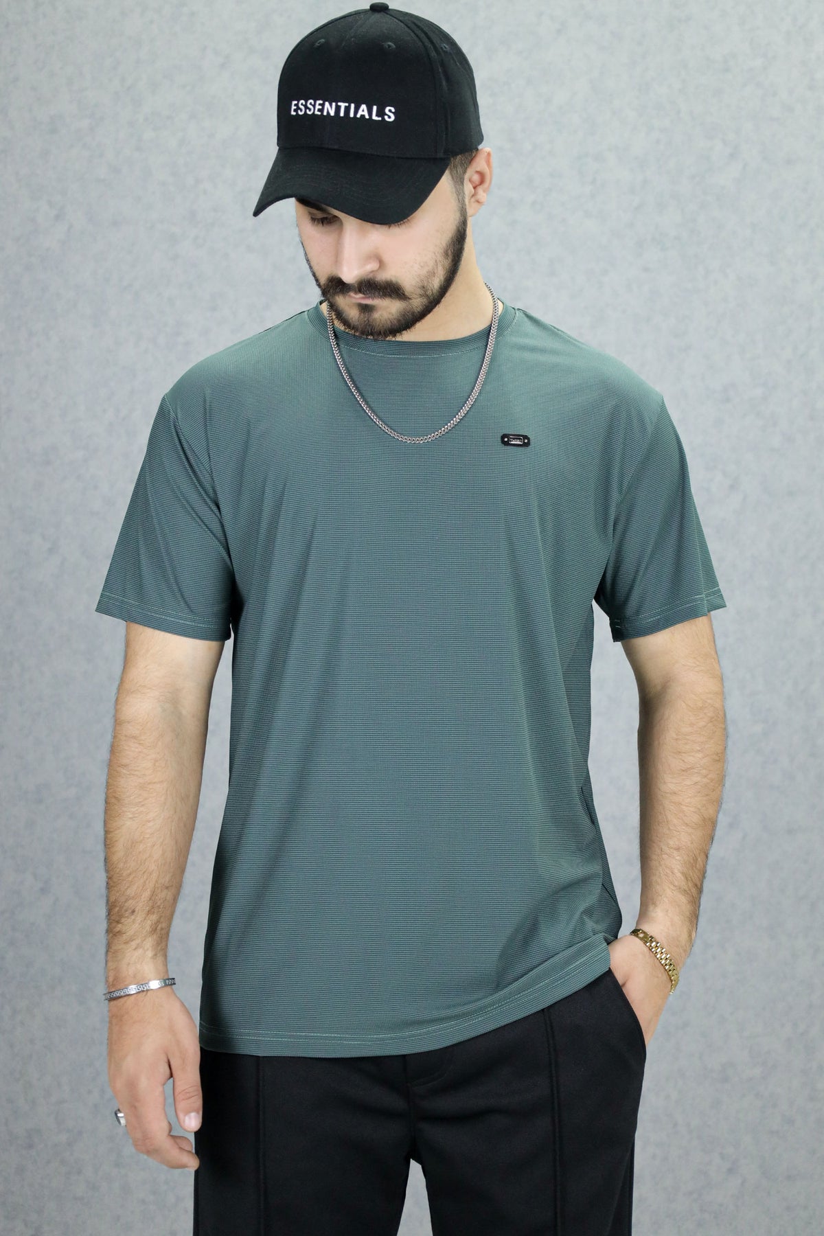 Turbo Legacy Self Motif Crew Neck Tee In Dark Green