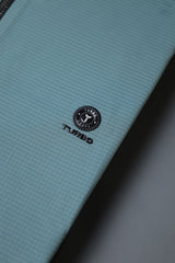 Turbo Plain Collared Zip Style Stitchless Men's Polo Shirt In Sea Green