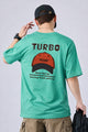 Motivational Quote "Never Give Up" Men's Tee In Sea Green