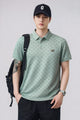 Turbo Jacquard Pattern Men's Polo T-Shirt In Sea Green