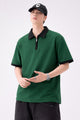 Turbo Zip-Up Neckline Design Men's Polo T-Shirt In Green
