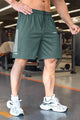 OverSized  All Day Wear Raw Edge Elastic Shorts In Sea Green