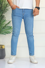 Turbo 'Metro-Flex' Tapered Ankle Fit Jeans Sky Blue