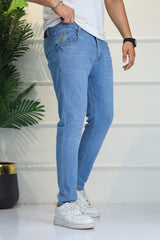 Turbo 'Precision Taper' Sculpt Ankle Fit Jeans In Sky Blue