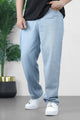 Turbo Denim Wide Leg Baggy Jeans In Sky Blue