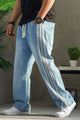 Turbo Signature Triple-Stripe Cargo Jeans In Sky Blue