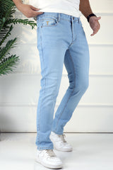 Denim Velo-Tough Commuter Athletic Slim Fit Jeans In Sky Blue