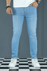 City Mode Turbo Ankle Fit Jeans In Sky Blue