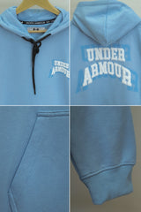 Undr Armr Embriodered Print Essential Fleece Hoodie In Sky Blue