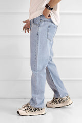 Loose Fit Turbo Jeans in Sky Blue