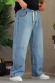 Turbo Style Cast Denim Cargo Jeans In Sky Blue