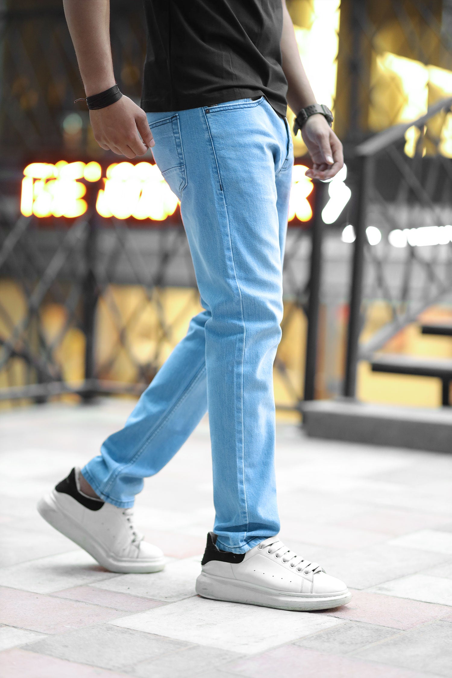 Perfect Fitting Slim Fit Turbo Jeans In Sky Blue