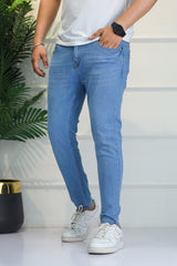 Turbo 'Precision Taper' Sculpt Ankle Fit Jeans In Sky Blue
