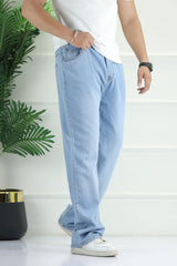 Denim 'Urban Skater' Comfort-Waist Baggy Jeans In Sky Blue