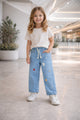 Turbo Drawstring Denim Jeans For Girls