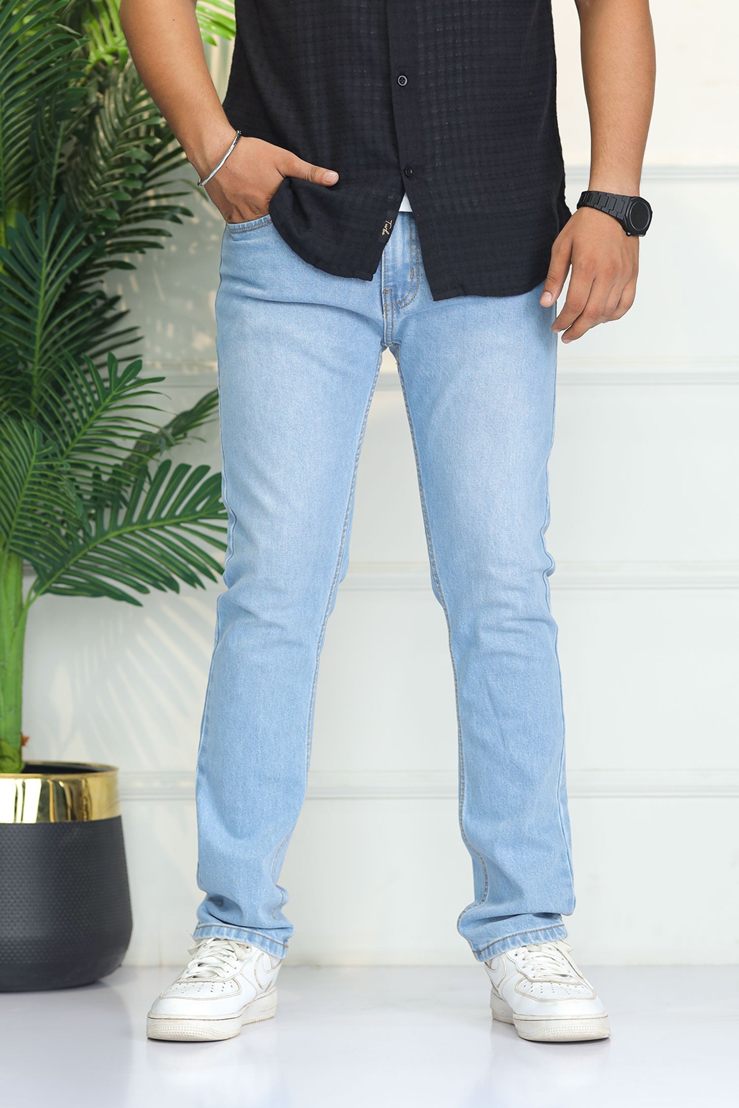 Turbo 'Axis' Modern-Fit Slim Fit Jeans In Sky Blue