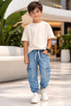 Turbo Cargo Jogger Denim Jeans For Boys