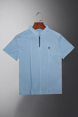 Turbo Plain Collared Zip Style Stitchless Men's Polo Shirt