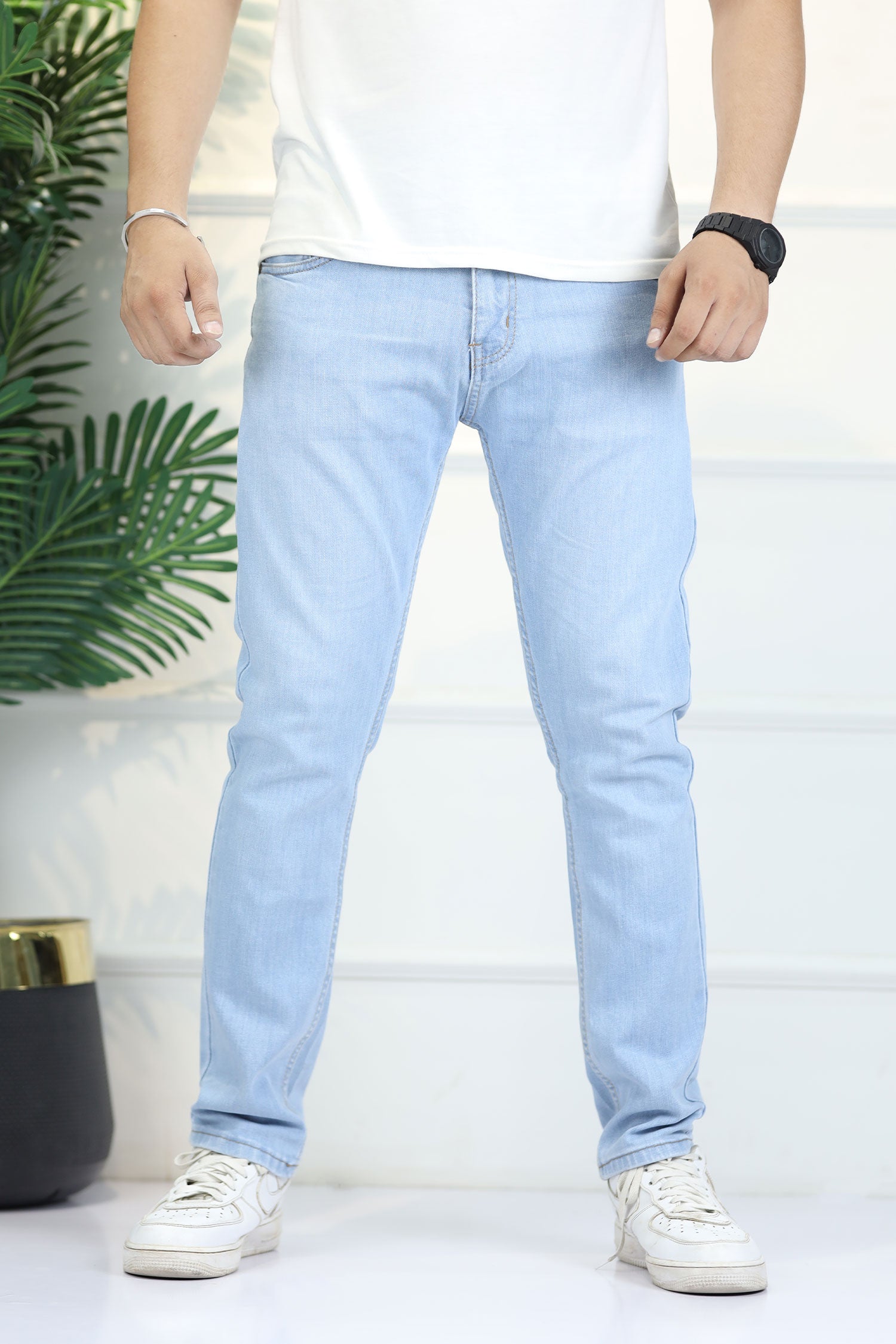 Turbo 'Onyx' Fade Performance Slim Fit Jeans In Sky Blue