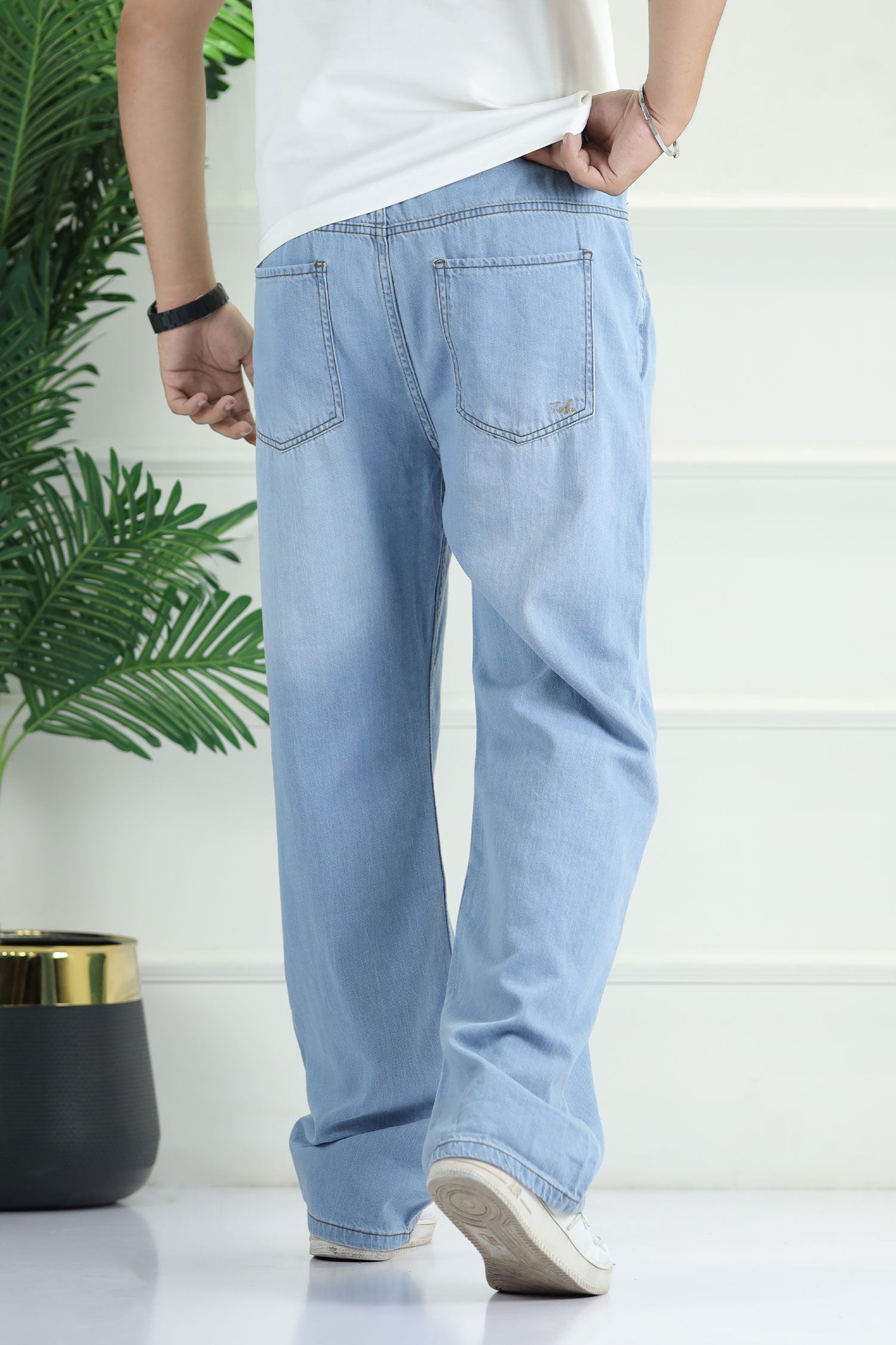Denim 'Urban Skater' Comfort-Waist Baggy Jeans In Sky Blue