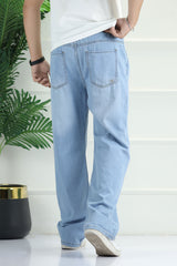 Denim 'Urban Skater' Comfort-Waist Baggy Jeans In Sky Blue