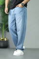 Turbo Men's Wide-Leg Baggy Jeans In Sky Blue