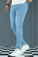 City Mode Turbo Ankle Fit Jeans In Sky Blue