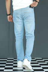 Denim Detailed Slim Fit Turbo Jeans In SkyBlue