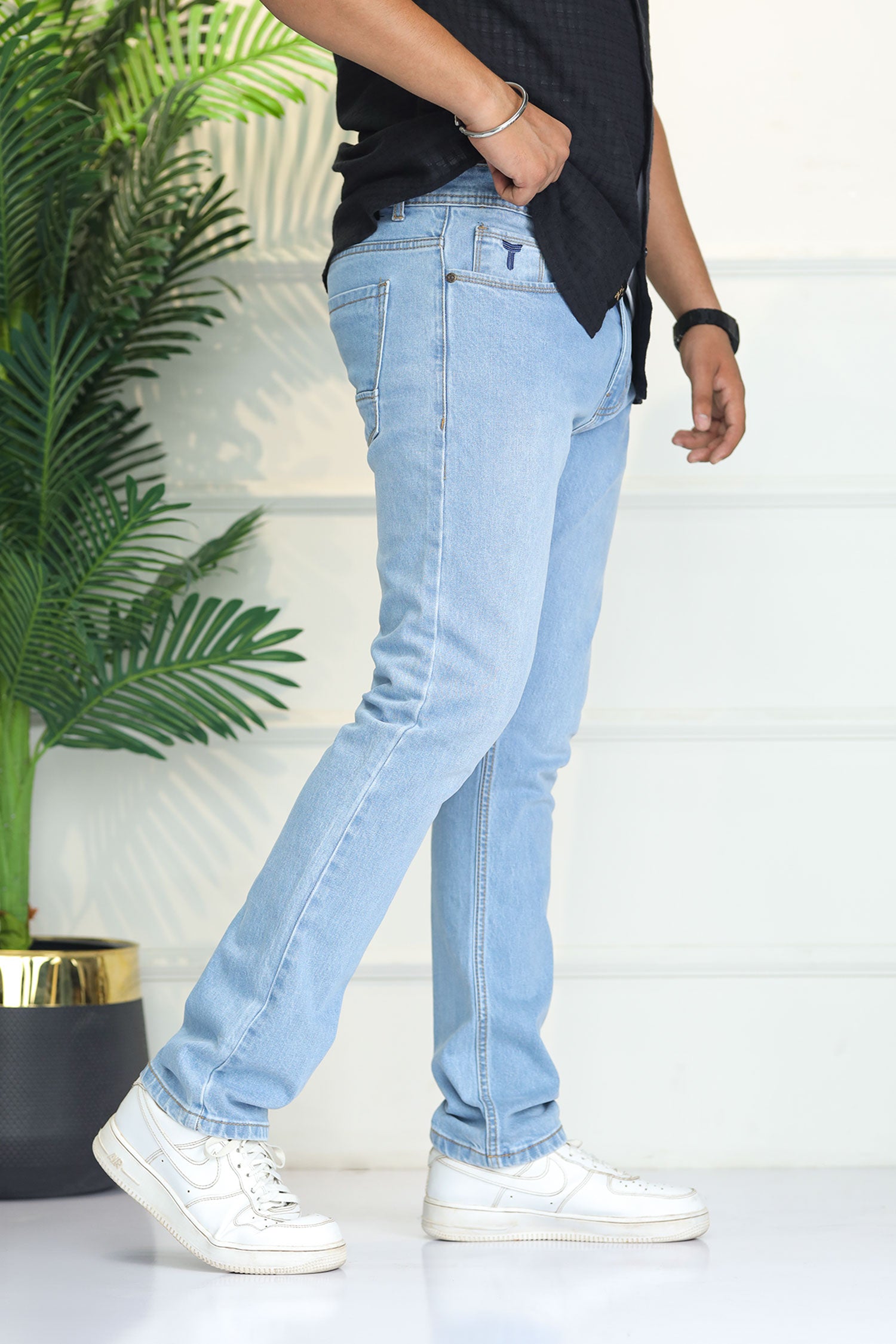 Turbo 'Axis' Modern-Fit Slim Fit Jeans In Sky Blue