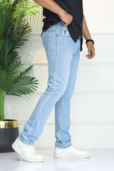 Turbo 'Axis' Modern-Fit Slim Fit Jeans In Sky Blue