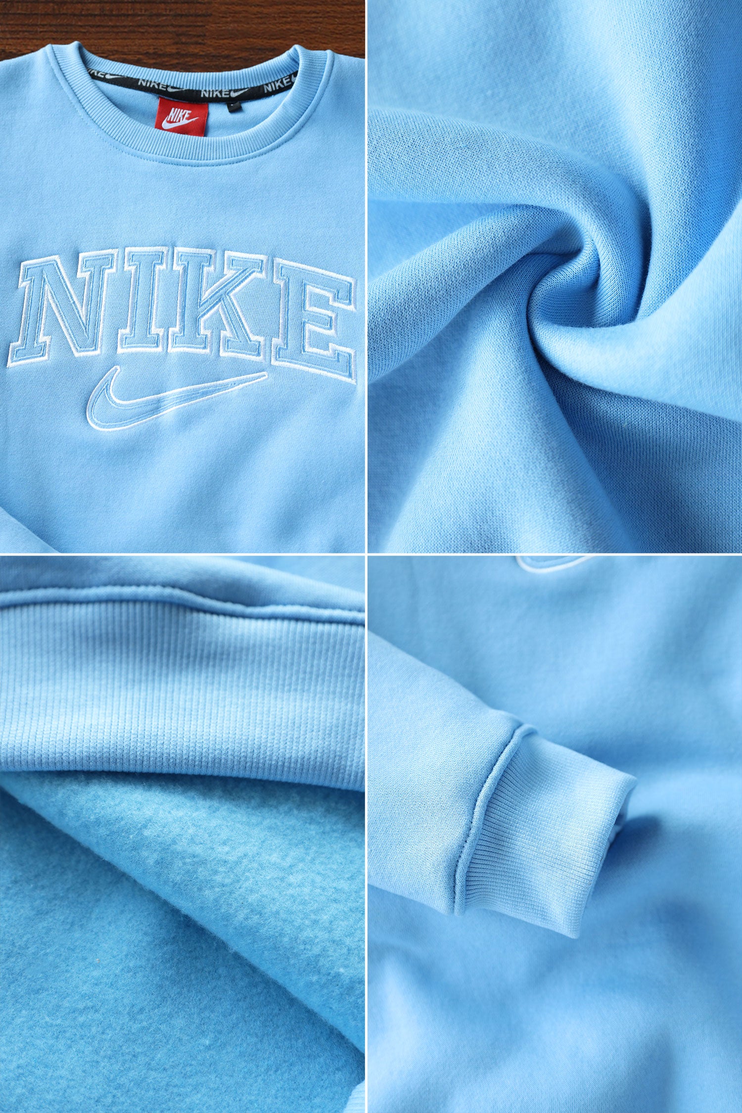 Nke Signature Typography Full Sleeve Men's Sweatshirt In Sky Blue