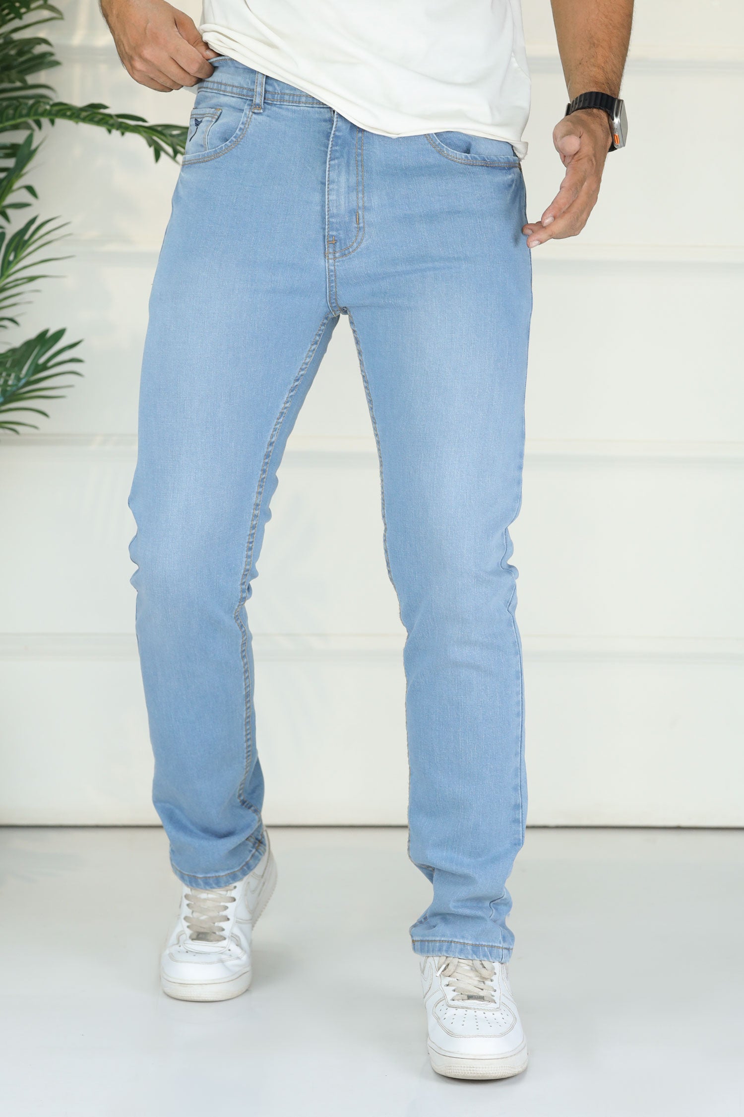 Turbo All-Day Comfort Weave Slim Jeans In Sky Blue