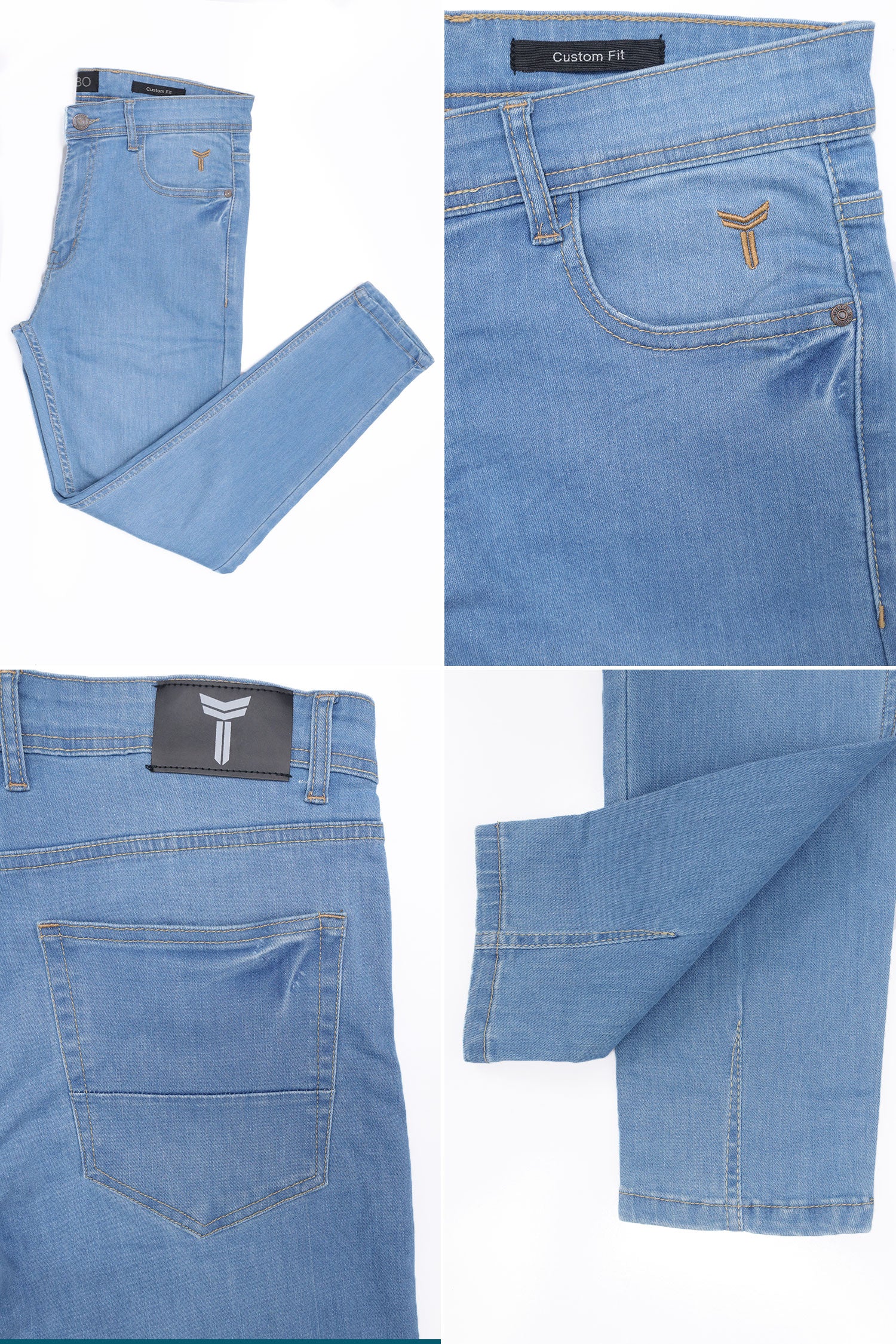 Turbo 'Podge' Everyday Ankle-Fit Jeans In Sky Blue