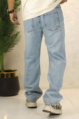 Loose Fit Turbo Jeans in Sky Blue