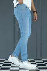 City Mode Turbo Ankle Fit Jeans In Sky Blue