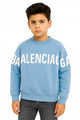 Blncaga Crewneck Typography Print Unisex Kids Sweatshirt