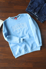 Nke Signature Typography Full Sleeve Men's Sweatshirt In Sky Blue