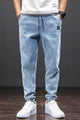 Street Wear Denim Turbo Jogger Pant in Light Blue