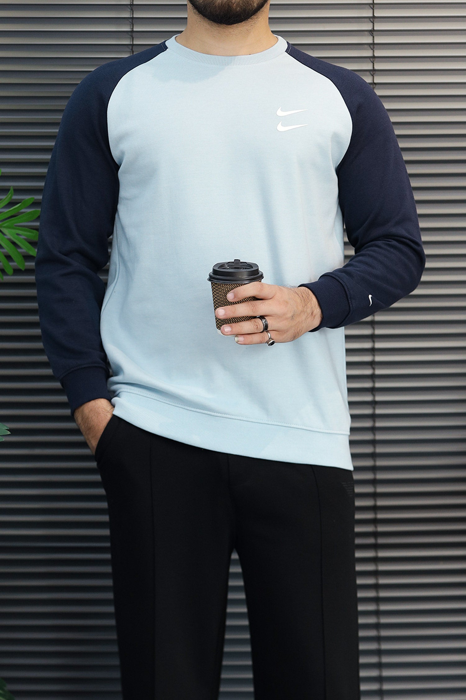 Nke Elite-Core Round Neck Men's Sweatshirt In Sky Blue