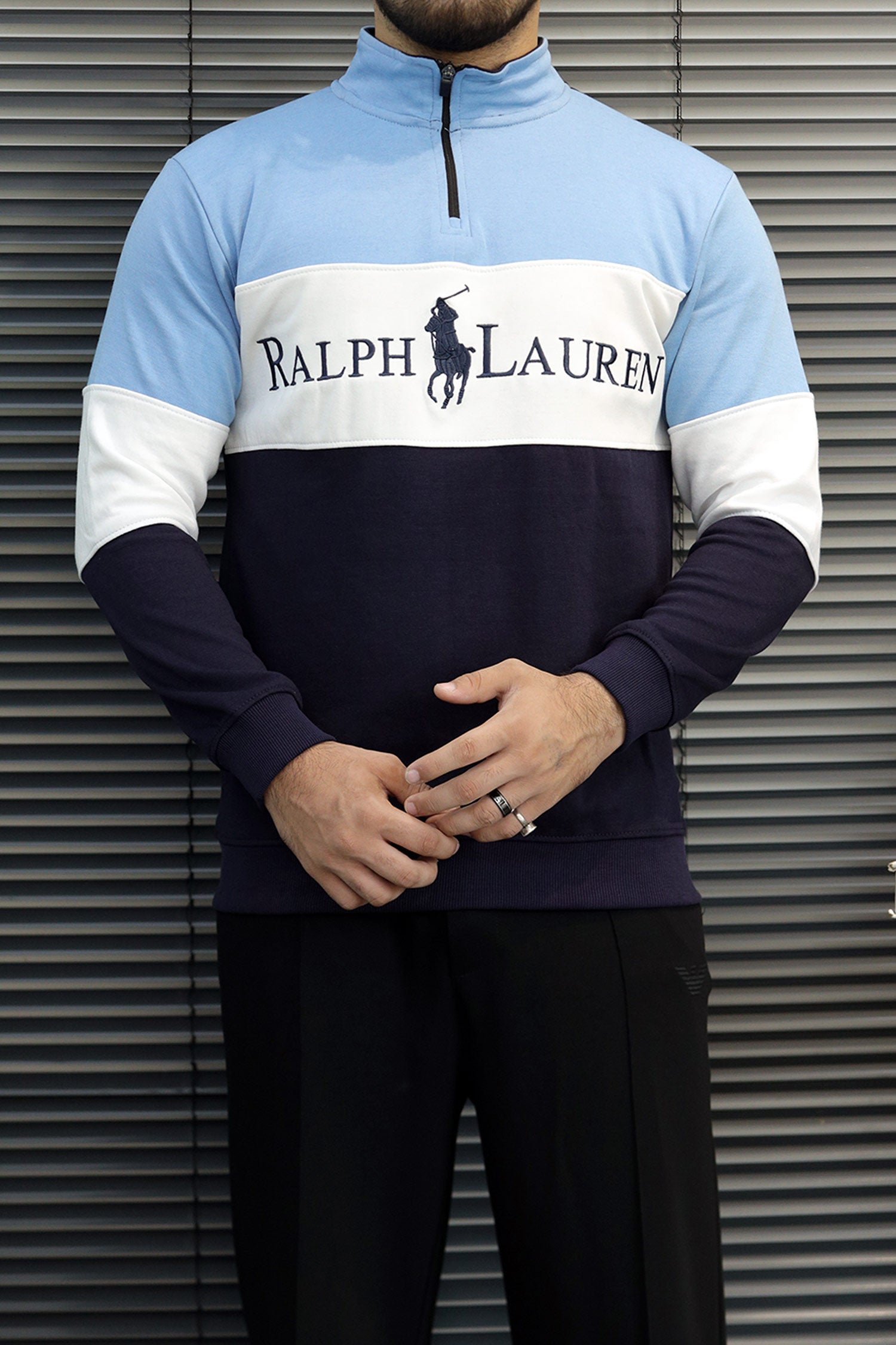Plo Rph Lren Heritage Mock-Neck Zip Style Men's Sweatshirt