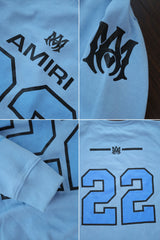 Amri 22 Signature Crew Neck Full Sleeves Men's Sweatshirt In Sky Blue