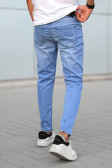 Plain Turbo Ankle Fit Jeans In Sky Blue