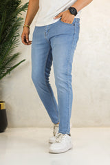 Turbo District Raw Urban Flex Ankle Fit Jeans In Sky Blue