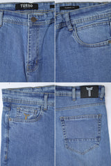 Big Size Classic Fit Titan-Tough Turbo Denim Jeans In Sky Blue
