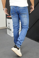 Plain Turbo Slim Fit Jeans In Sky Blue