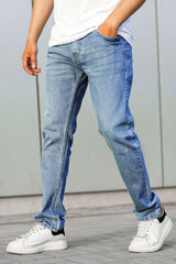 Plain Turbo Slim Fit Jeans In Sky Blue