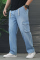 Turbo Casual Wear Multi-Pocket Denim Cargo Jeans