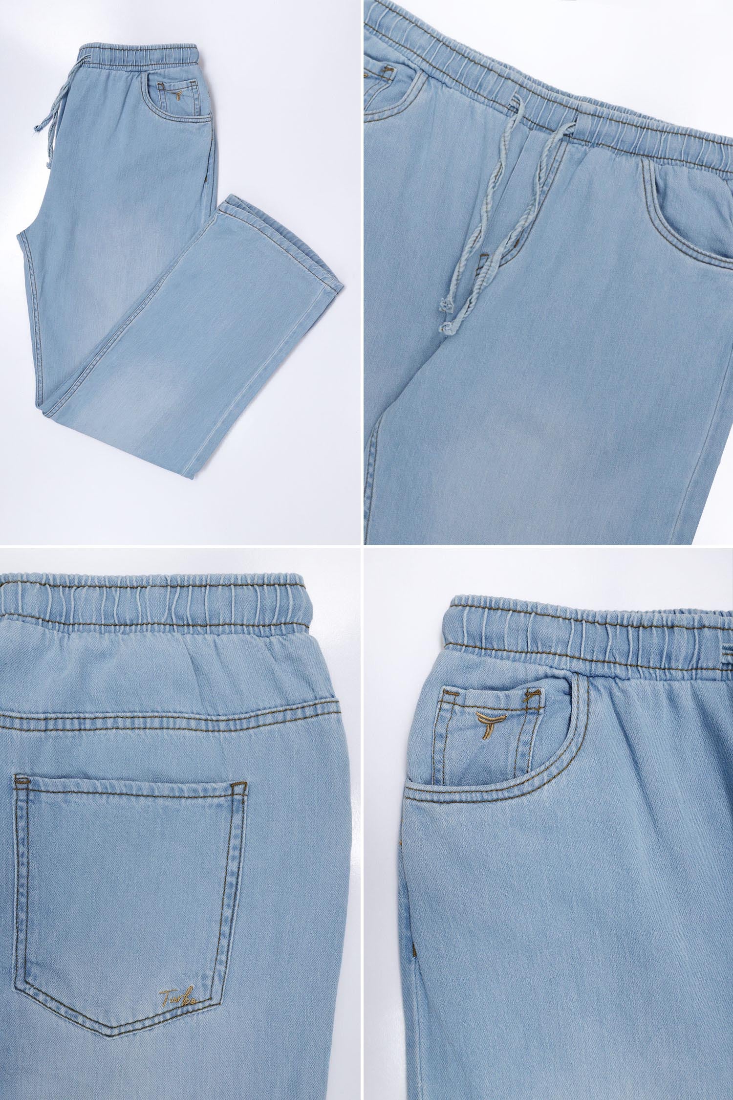 Denim 'Urban Skater' Comfort-Waist Baggy Jeans In Sky Blue
