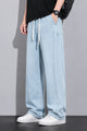 Turbo Casual Straight Denim Cargo Jeans In Sky Blue